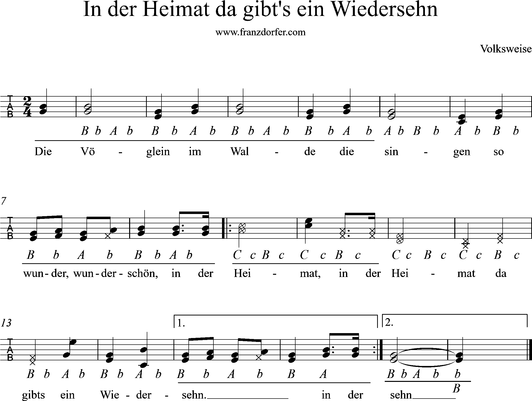 griffschrift, Die Vöglein im Walde